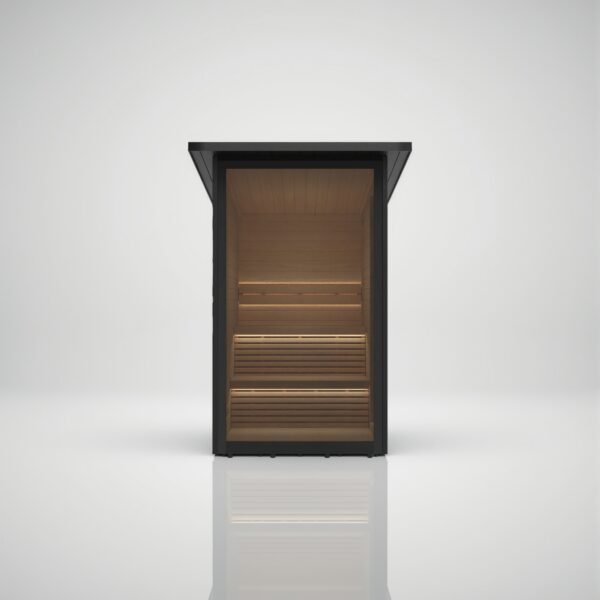 Mini Cabin Sauna 2-4 person compact garden sauna in Nero black